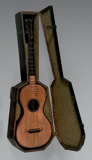 null Guitare romantique de Josset, en étui.
Vers 1825.
Diapason: 64,2 cm
Largeur...