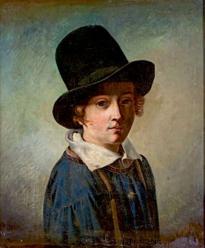 Entourage de Martin DROLLING Portrait de jeune garçon
Huile sur toile, rentoilée.
54,8...