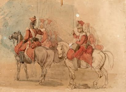 ÉCOLE FRANÇAISE du XIXe siècle, d'après Géricault Cavaliers