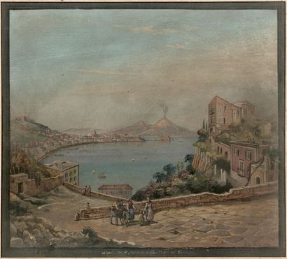 G. ROCCA Vue de la baie de Naples et du Vésuve
Vue de Naples Deux gouaches, formant...