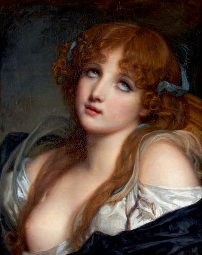 École Française du XIXe siècle Tête de jeune fille, d'après Greuze
Huile sur toile.
45,5...