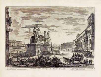 Giovanni Battista PIRANESI Veduta della Piazza di Monte Cavallo, eau-forte, 39 x...