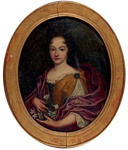 ÉCOLE FRANÇAISE de la fin du XVIIe siècle Portrait de Maria Walburg von Hunolstein,...