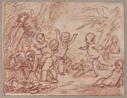 Francois Boucher (1703-1770) Jeux d'enfants
Sanguine.
14,2 x 18,4 cm
Cadre ancien.
Provenance:
-Acheté...