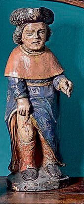 null Statue de saint Roch en bois relaqué polychrome.
Travail breton du XVIIIe siècle.
(Reprises...