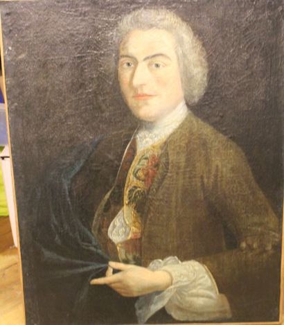 ECOLE DU XVIIIe SIÈCLE Portrait d'homme en tunique
Huile sur toile.
80 x 65 cm