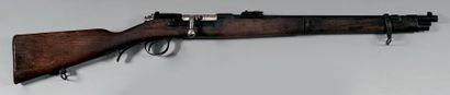 null Mousqueton Kropatschek modèle 1886, calibre 8x 60R.
Canon rond à pans au tonnerre,...