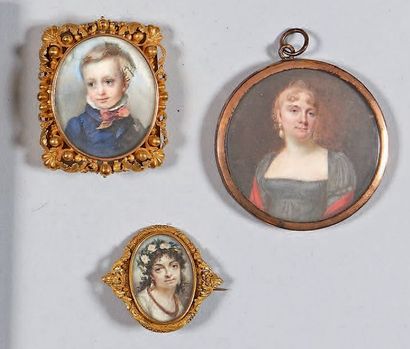 École FRANÇAISE du début du XIXe siècle - Portrait de femme
Diamètre: 5,8 cm
- Portrait...