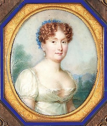 JEAN-URBAIN GUERIN (1761-1836) Portrait de Madame Vestier, née Daht
Signée à droite....