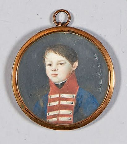 DUNCKER Portrait d'un cadet prussien (1814)
Signé et daté 1814 à droite.
Diamètre:...