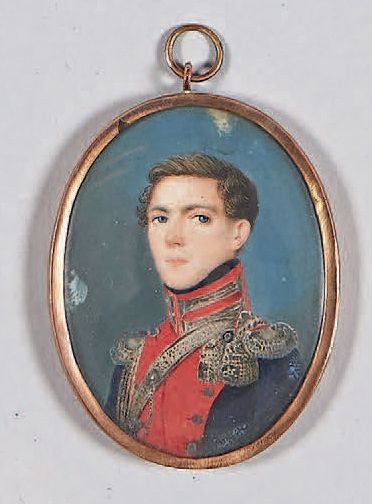 École FRANÇAISE du début du XIXe siècle Portrait d'un officier de cavalerie étranger
Avec...