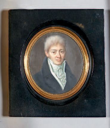 Jean-Henri CLESS (1774-1812) Portrait d'homme à la cravate blanche
8,9 x 7,8 cm ...