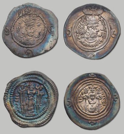 null - 36 monnaies, principalement des drachmes parthes (vologases V) et sassanides...