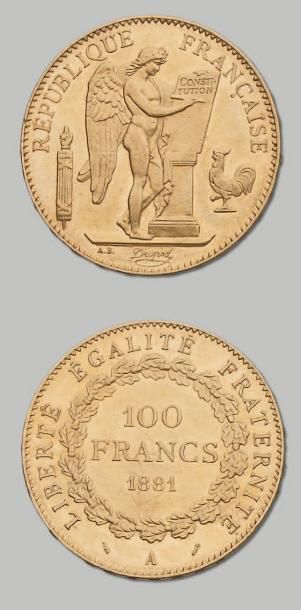 null 100 Francs or. Type Génie. 1881. Paris. G. 1137. Superbe.