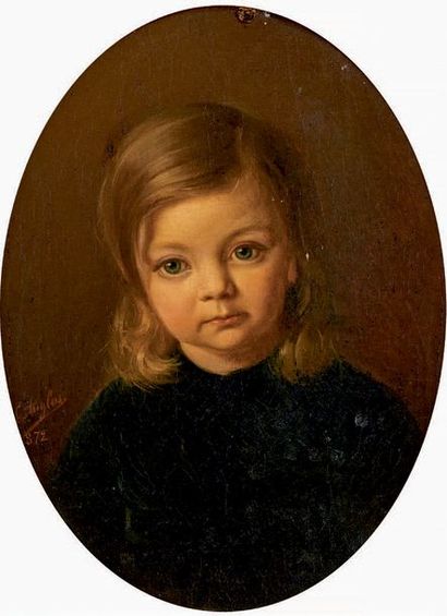 L. A. ANGLAS (mort en 1890) Portrait d'enfant, Jules Anglas, âgé de 3 ans
Huile sur...
