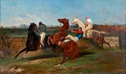 James Alexander WALKER (1831 ?-1898) Scène de courses
Huile sur toile signée en bas...