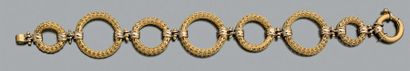 null Bracelet articulé en or jaune 750 millièmes, les maillons ronds en fils d'or...