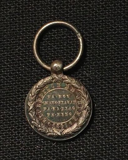 null Médaille de Chine 1860, miniature en argent, poinçon tête de sanglier, sans...