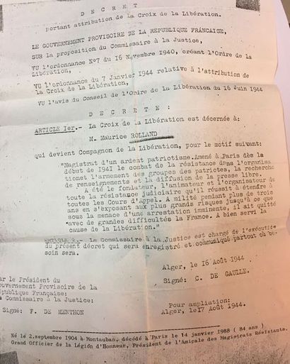 null Ordre de la Libération - Souvenirs de Maurice
Rolland, Résistant.
Compagnon...
