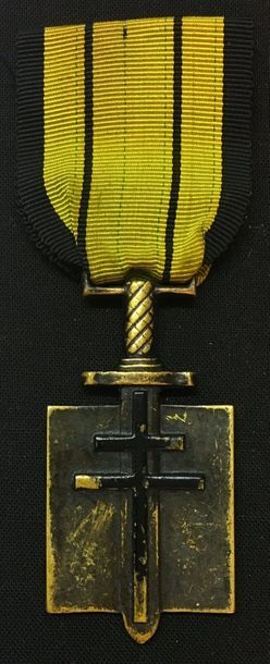 null Ordre de la Libération - Croix de Compagnon en bronze fondu et patiné sur le...