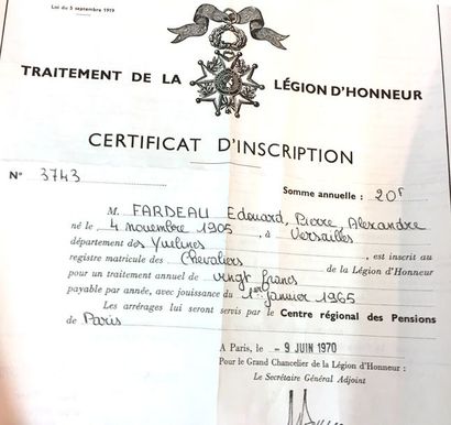 null Souvenirs du commandant Édouard Fardeau,
Résistant, FFI. Médaillé de la Résistance...
