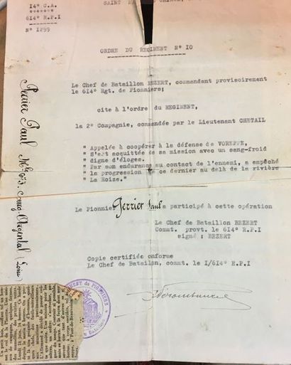 null Citation pour les combats de Voreppe, 21 au 24 juin 1940. Citation collective...