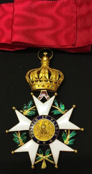 null Légion d'honneur - Second Empire, bijou de commandeur en or et émail, les centres...