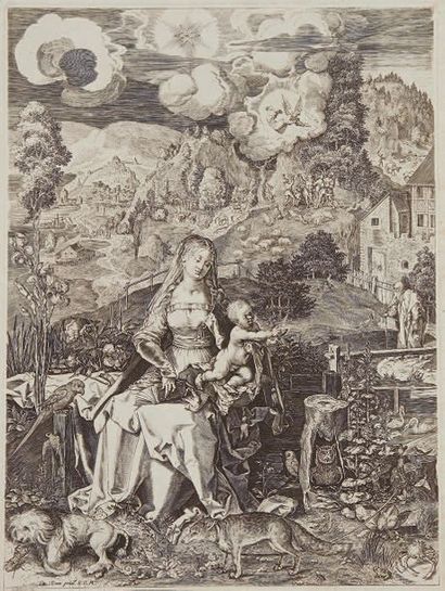 Aegidius SADELER II La Vierge dans un paysage, burin d'après Albrecht Dürer, 34,5...