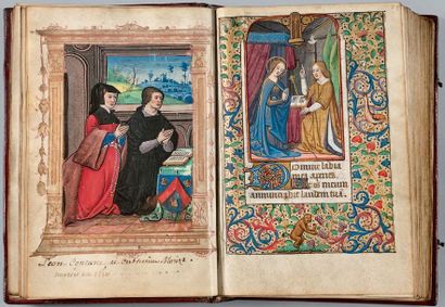 null MANUSCRIT À PEINTURES. - HEURES LATINES À L'USAGE DE PARIS. Vers 1490. Manuscrit...