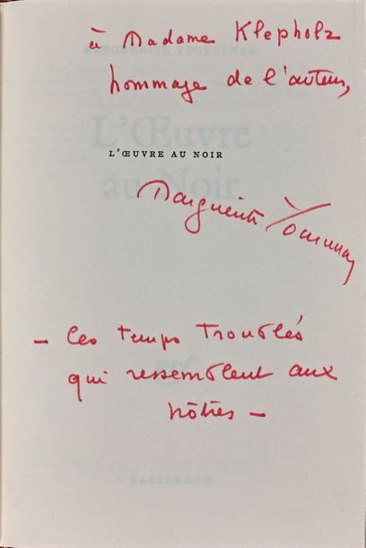 YOURCENAR (Marguerite). L'Oeuvre au noir. [Paris], Gallimard (Nrf), 1968. In-8, achevé...