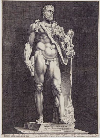 Hendrik GOLTZIUS L'Empereur Commode sous la forme d'Hercule avec son fils Telephos,...