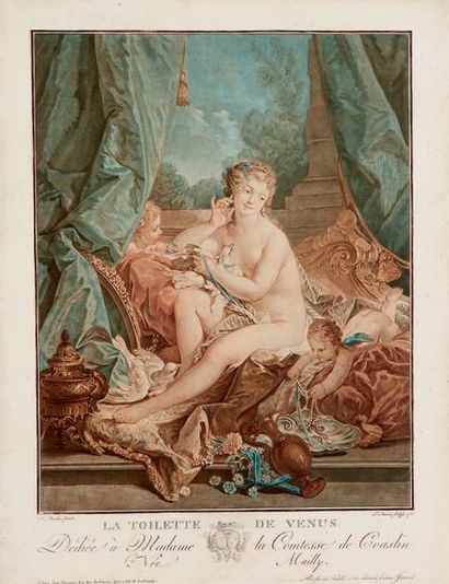 Jean-François Janinet La Toilette de Vénus, 1783, gravure aux outils d'après
F. Boucher,...