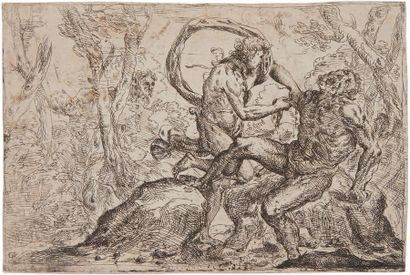 Giovanni Pietro POSSENTI Apollon et Marsyas, eau-forte, 14,4 x 21,7 cm, coupé à l'intérieur...