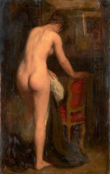 René Xavier PRINET (1861-1946) Nu de dos à la chaise rouge
Huile sur toile, signée...