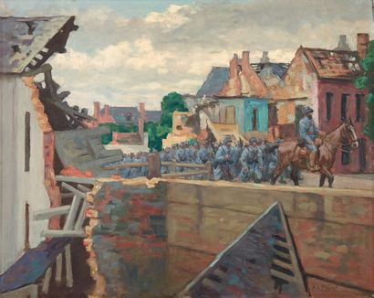 René Xavier PRINET (1861-1946) Défilé d'artillerie à Roy, 1917
Huile sur toile, signée...