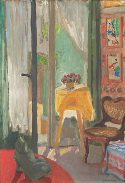 Jules Léon FLANDRIN (1871-1947) Intérieur à la fenêtre
Huile sur toile, signée en...