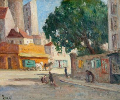 Maximilien Luce (1858-1941) Gisors, une rue
Huile sur toile, signée en bas à gauche.
46...