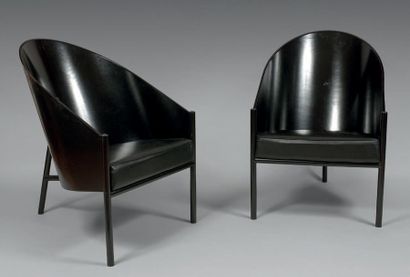 PHILIPPE STARCK (né en 1949) Paire de fauteuils modèle «Costes», à dossier gondole...