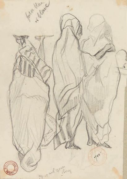 Eugène FROMENTIN (1820-1876) Études de femmes arabes
Ensemble de six dessins au crayon...