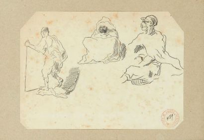 Eugène FROMENTIN (1820-1876) Trois études d'orientaux
Dessin au crayon noir, porte...