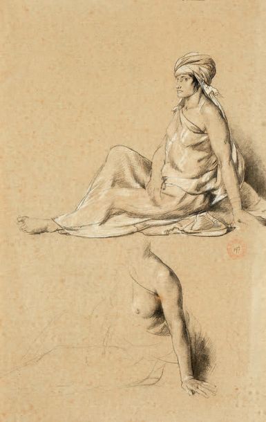 Eugène FROMENTIN (1820-1876) Étude Femme des Ouled-Naylsdans un village du Sahara,...