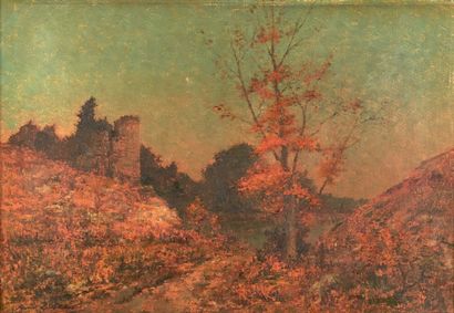René BILLOTTE (1846-1914) Automne, paysage aux ruines
Huile sur toile, signée en...