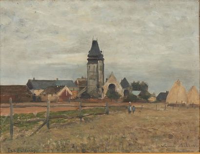 René BILLOTTE (1846-1914) Le village de Pray, Eure
Huile sur panneau, signée en bas...