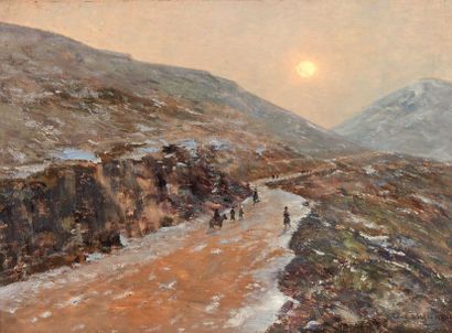 René BILLOTTE (1846-1914) Paysage de montagnes
Huile sur toile, signée en bas à droite.
55...