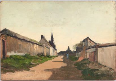 René BILLOTTE (1846-1914) La route du village
Huile sur panneau, signée en bas à...