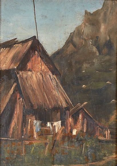 René BILLOTTE (1846-1914) Le linge
Huile sur panneau.
23 x 17 cm