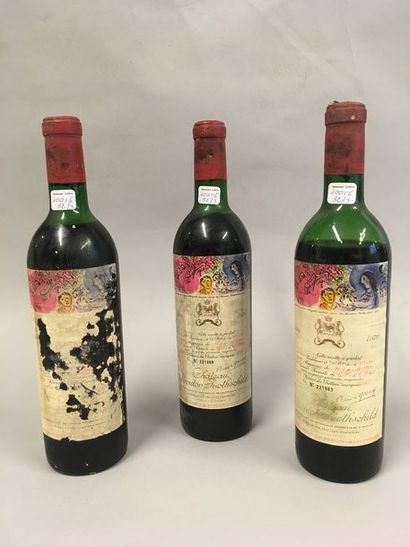 null 3 Blles Chateau Mouton Rothschild 1970.