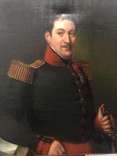 AUCUN ORDRE D'ACHAT École française du XIXème siècle, "Portrait d’officier à la Légion...
