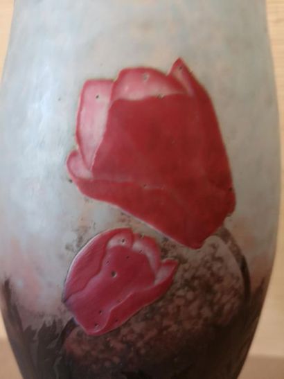 AUCUN ORDRE D'ACHAT 11668/89 Daum, Nancy : Vase en verre gravé à l'acide à décor...