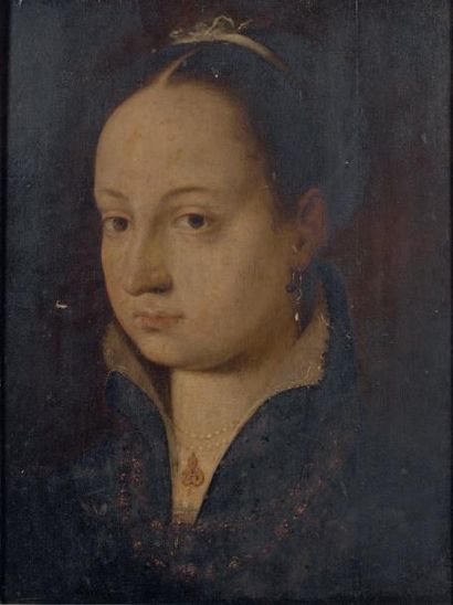 ÉCOLE FLORENTINE du XVIIe siècle Portrait de femme dans le goût d'Agnolo Bronzino...